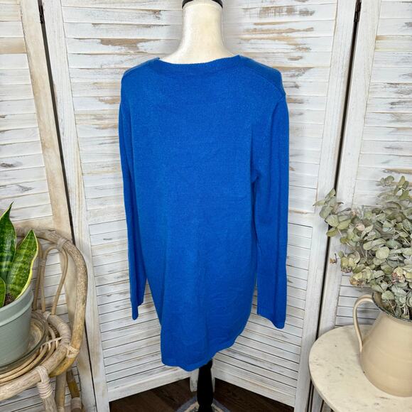NWT SOFT SURROUNDINGS Women's XL Priscilla Knit Tunic Swing Sweater Royal Blue - Picture 4 of 15